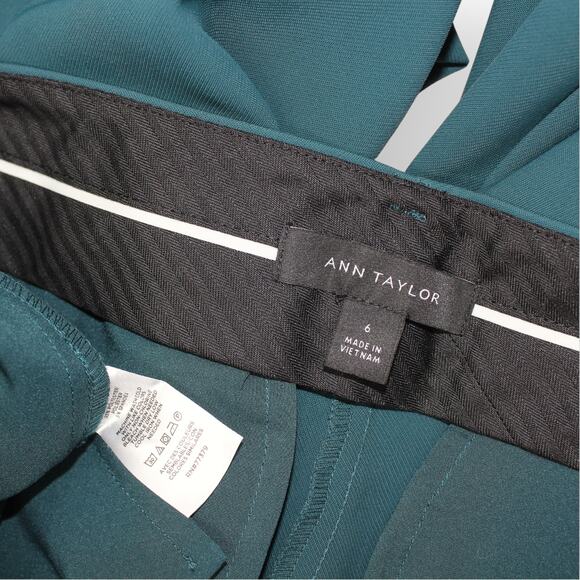 Size6 AnnTaylor FluidCrepe Straight Trouser Pocket Slate Work Suiting Office RTO - Picture 6 of 11